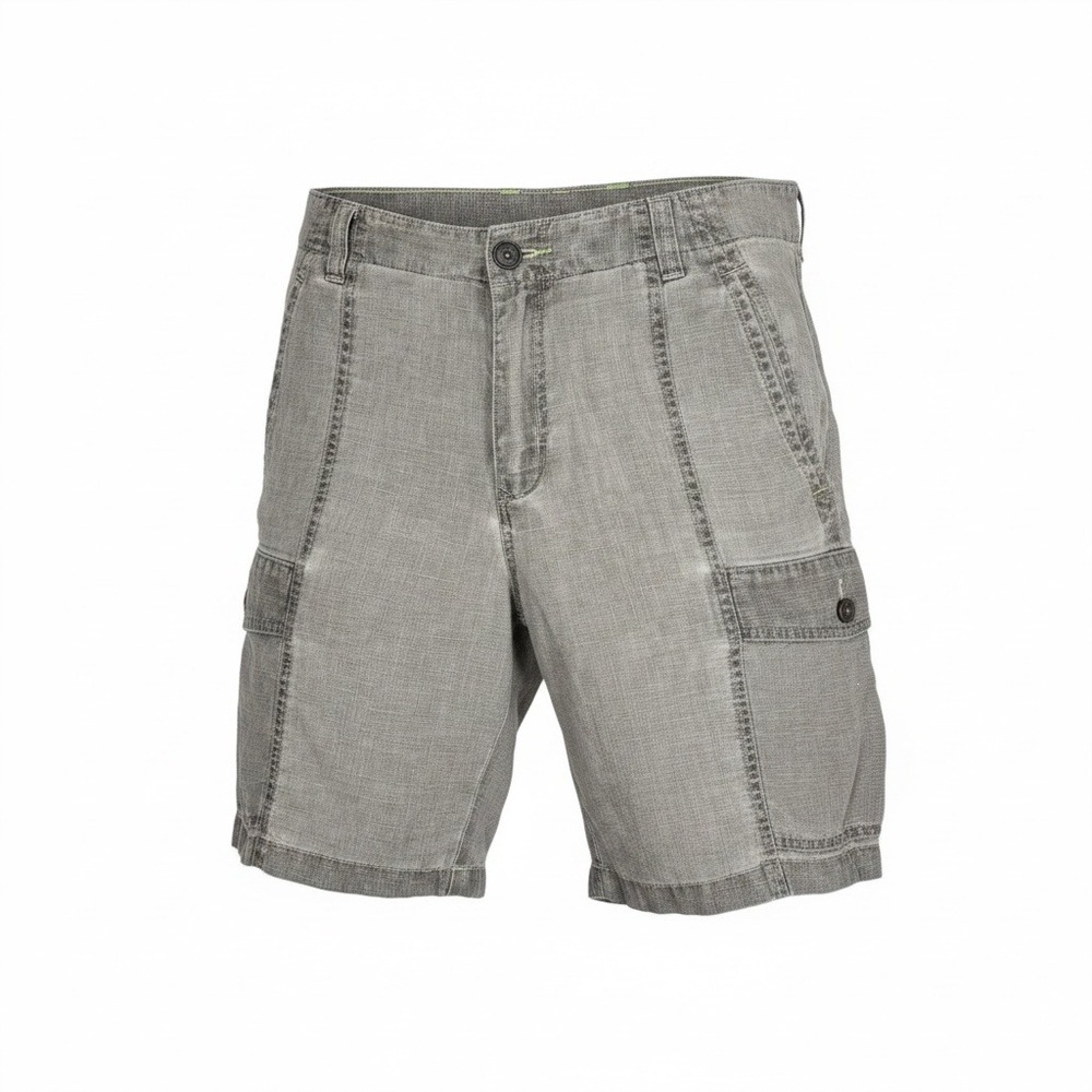 Tommy Bahama Relax Cargo‎ Shorts 34 Grey 100% Linen Coastal Vacation Lightweight
